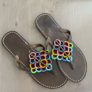 Laidback London colorful sequined sandals